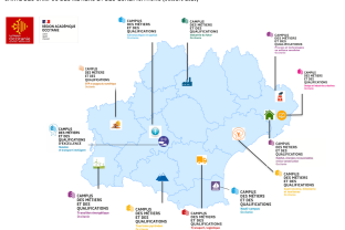 Carte des Campus des métiers et des qualifications d'Occitanie